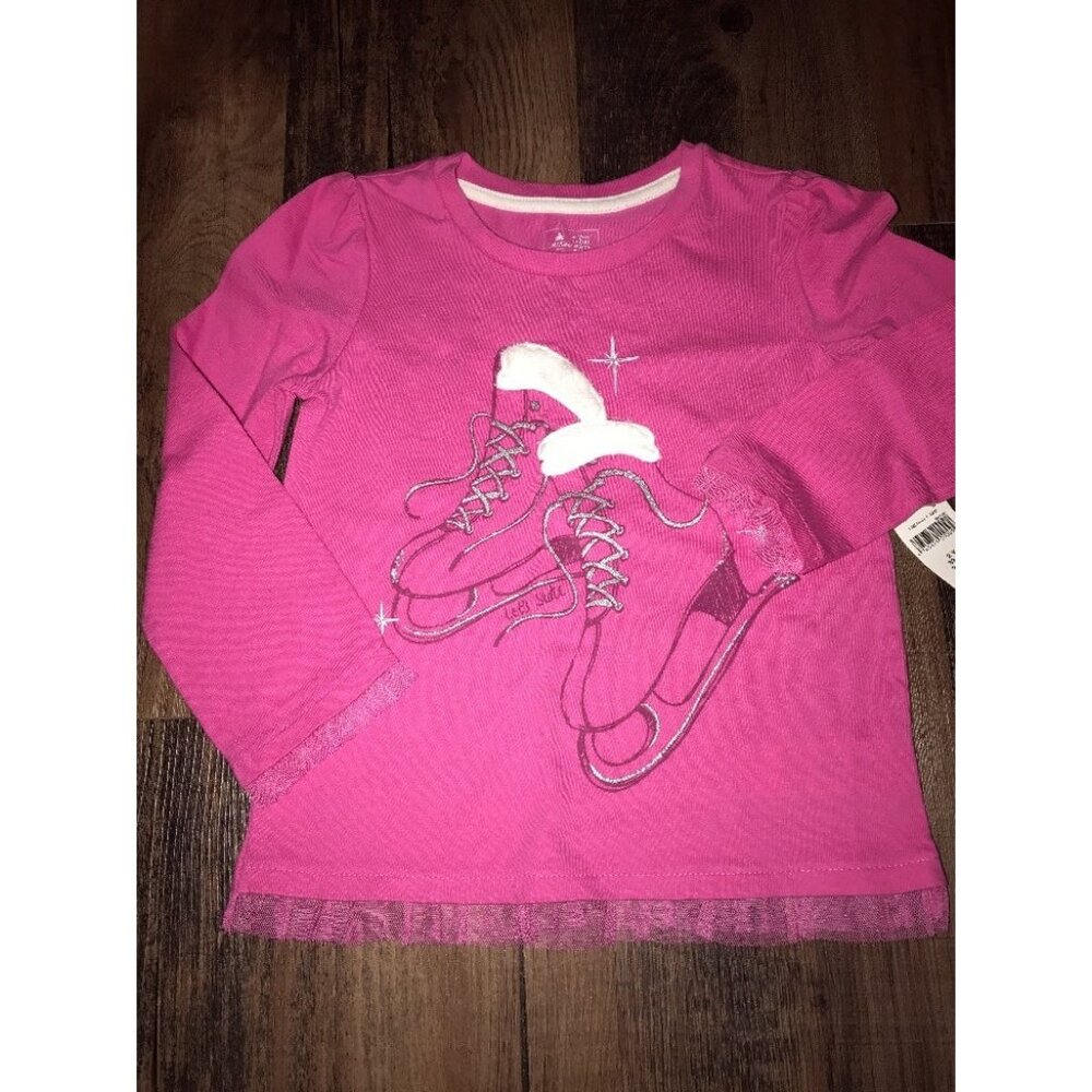 Baby Gap Outlet 2T Long Sleeve Shirt Pink Ice Skates New